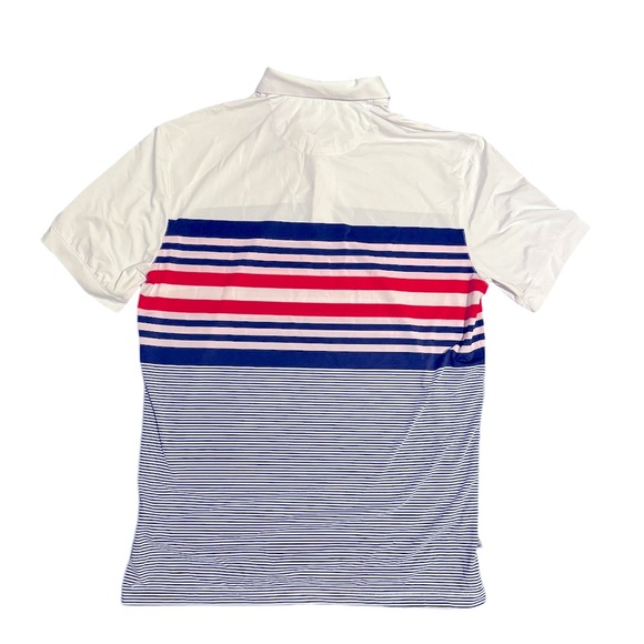 Mizzen + Main Versa Performance Golf Polo Shirt SS Striped, White, Size Med - Picture 4 of 8